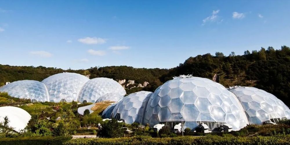 The membrane structure building of the Eden project in the UK